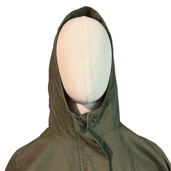 Cat & Jack Kids Jacket SZ L 10-12 Khaki Green Long Sleeve Lined Hooded  Utility - Picture 7 of 13